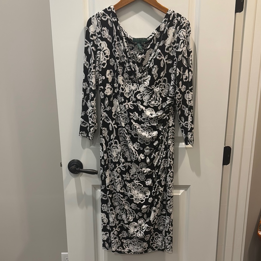 Lauren Ralph Lauren Black and White Floral Dress